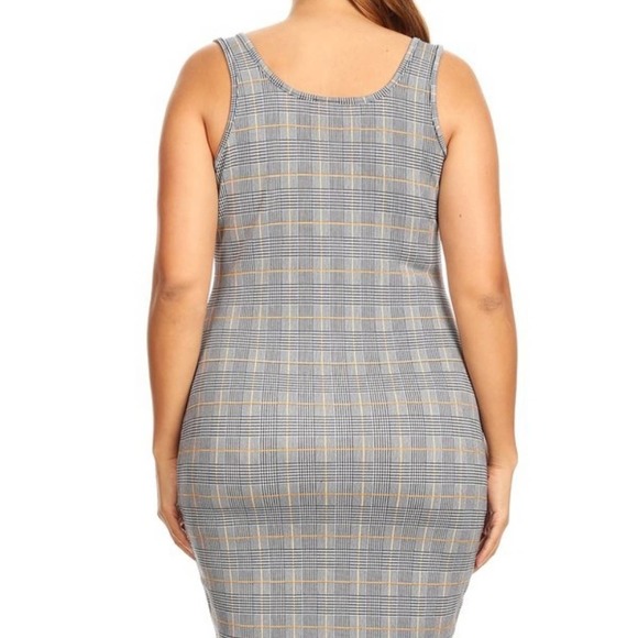 Plaid, sleeveless short dress in a bodycon fit - Picture 2 of 3